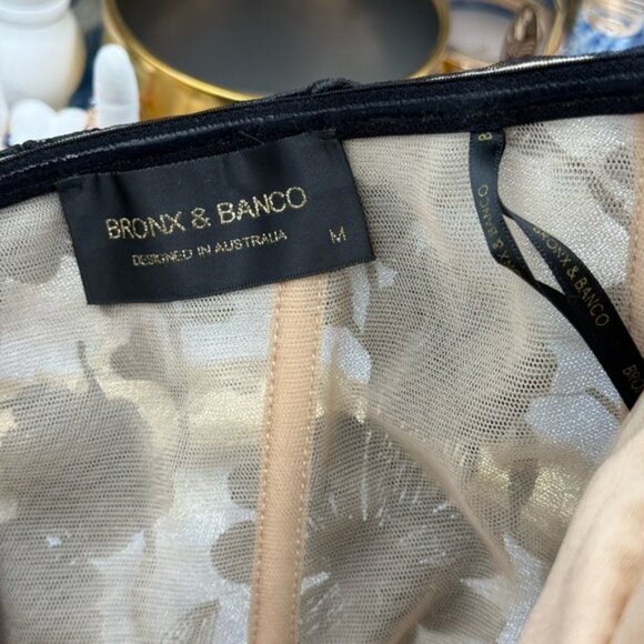 🆕 BRONX & BANCO 🧿 NWOT Jasmine Noir Floral Embroidered Maxi Dress, Sz M US 6 - Picture 13 of 14